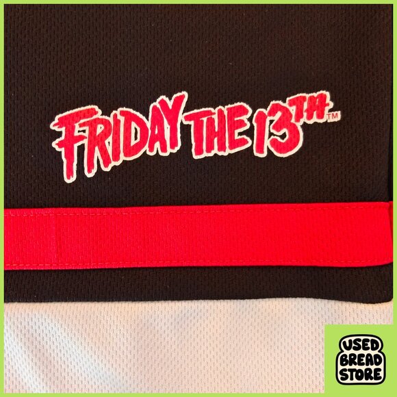 Friday the 13th Jason Voorhees Hockey Jersey Shirt 2XL Black Red Horror Blood - Picture 6 of 7